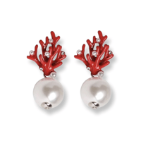 Coral Pearl Drop Pierce/2color