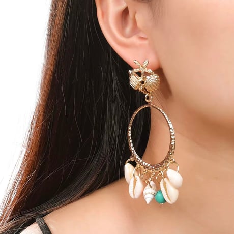 Shell Jingling Metal Hoop Pierce