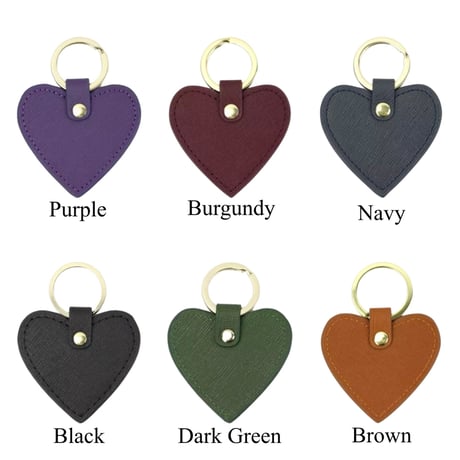 【Custom Order】Leather Heart Keyring/24color