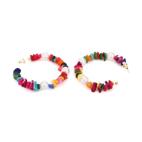 Colorful Shell Beads Hoop Pierce