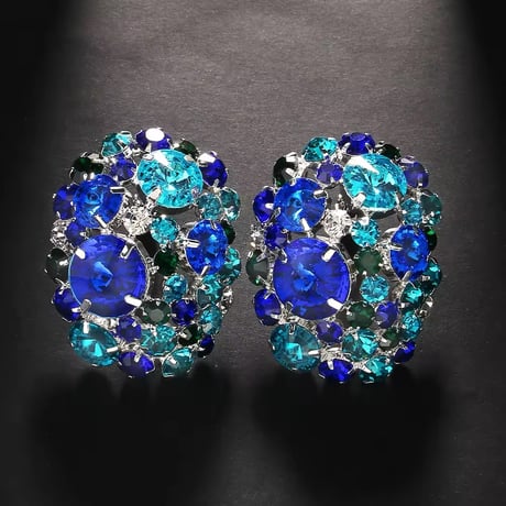 Oval Big Crystal Bijou Earring