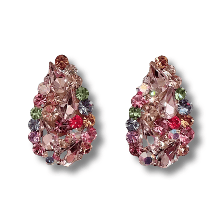 Teardrop Candy Crystal Pierce/2color