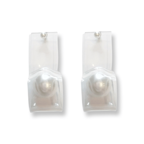 Big Pearl Clear Drop Pierce/2color