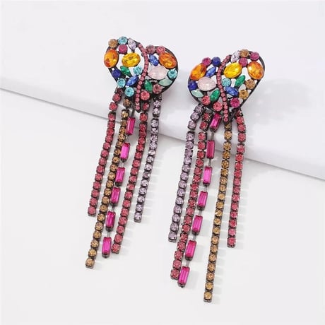 Colorful Heart Long Pierce
