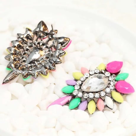 Colorful Bijou Teardrop Pierce