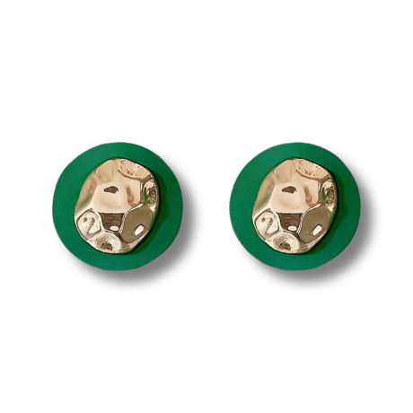 Ovall Bicolor Metal Pierce/3color