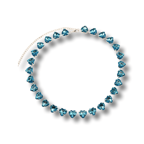 Heart Crystal Necklace/3color