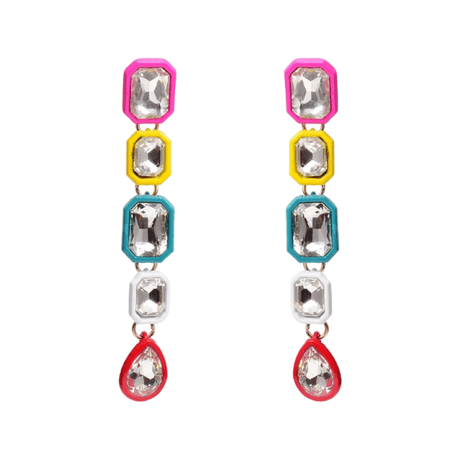 Colorful Octagon Long Pierce