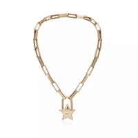 Star Key Padlock Necklace