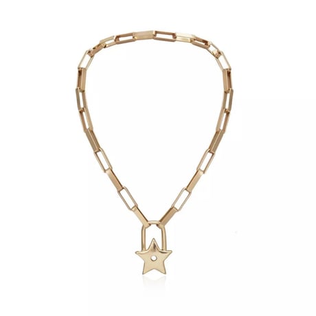 Star Key Padlock Necklace