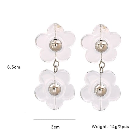 Double Flower Clear Pierce