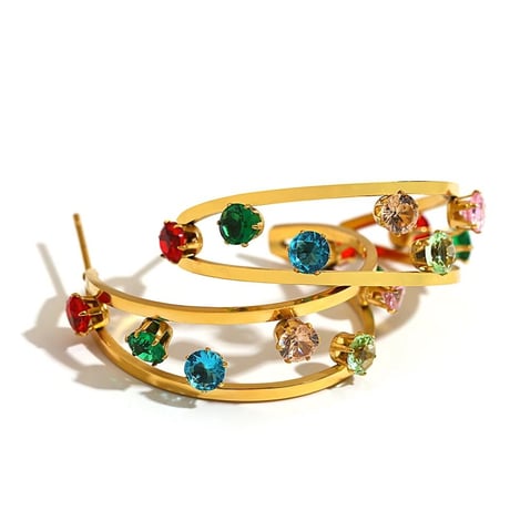 Colorful Crystal Mini Hoop Pierce