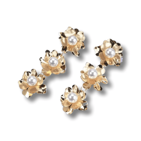 Metal Flower Drop Pierce/2color