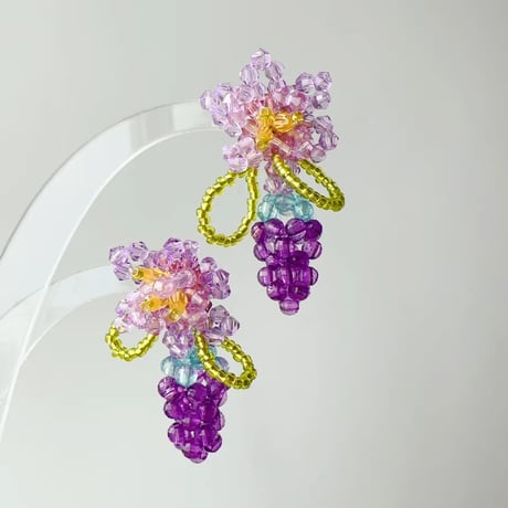 Flower&Grape Beads Pierce