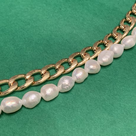Chain & Pearl Necklace/2color