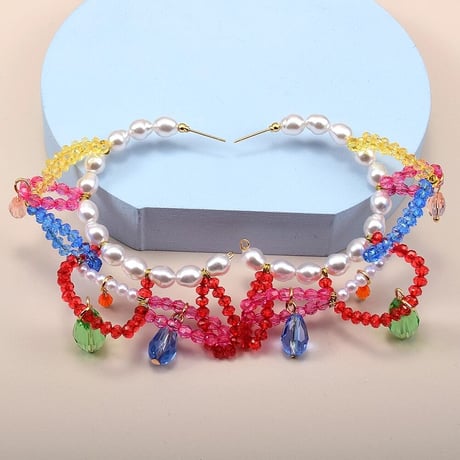 Beads&Pearl Hoop Pierce