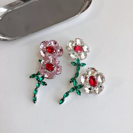 Crystal Flower Pierce/2color