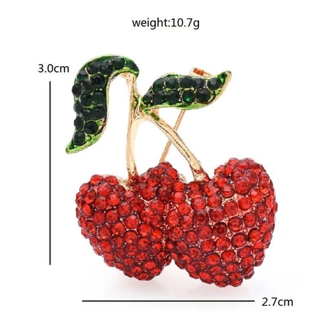 Cherry Heart Brooch