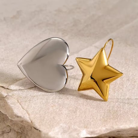 Asymmetry Heart&Star Pierce