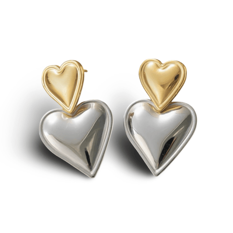 Double Heart Metal Pierce