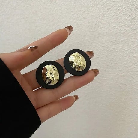 Ovall Bicolor Metal Pierce/3color