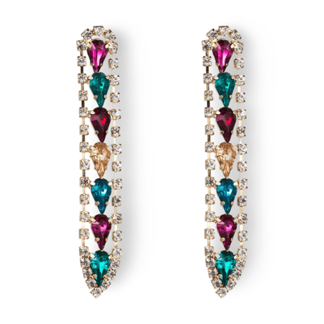 Teardrop Crystal Long Pierce