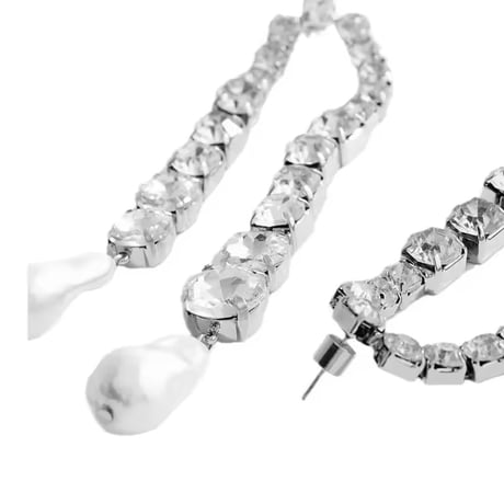 Double Crystal Pearl Drop Pierce