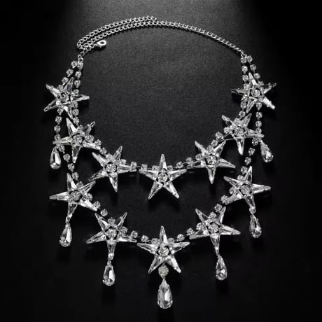 Star Big Crystal Double Necklace