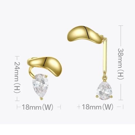 Teardrop Asymmetry Earcuff/2color