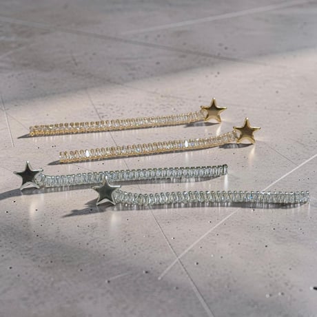 Star Square Crystal Long Pierce