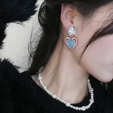 Translucent Candy Heart  Pierce/4color