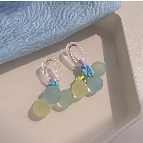 Frosted Glass Ball Pierce/2color