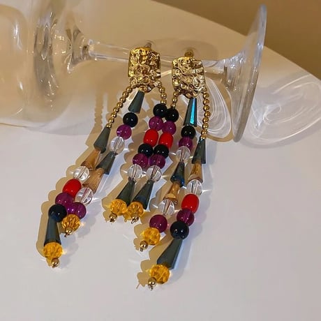 Colorful Beads Long Pierce