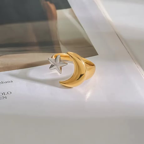 Moon & Star Ring