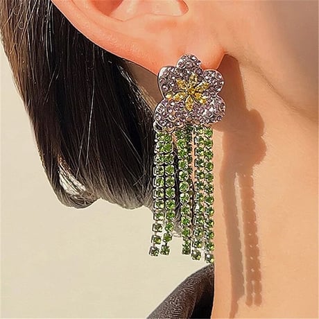 Violet Crystal Fringe Pierce
