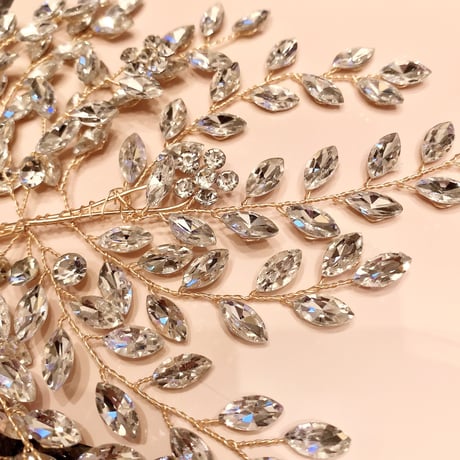 Big Crystal Leaf Head Jewelry/2color