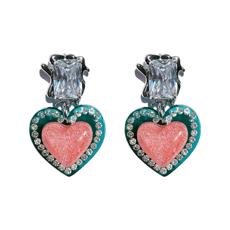 Translucent Candy Heart  Pierce/4color