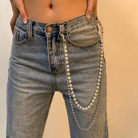 Pearl&Ball Chain Belt