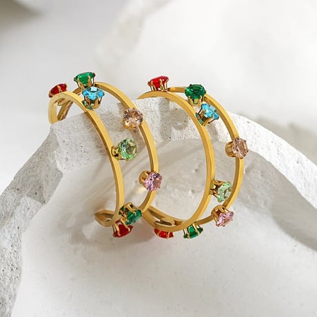 Colorful Crystal Mini Hoop Pierce