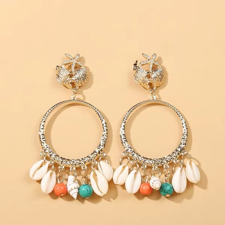 Shell Jingling Metal Hoop Pierce