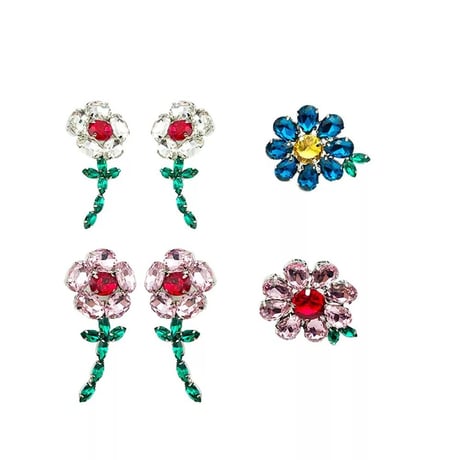 Crystal Flower Ring/2color