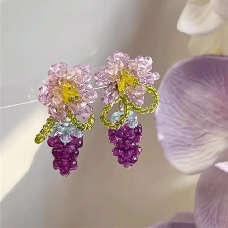 Flower&Grape Beads Pierce