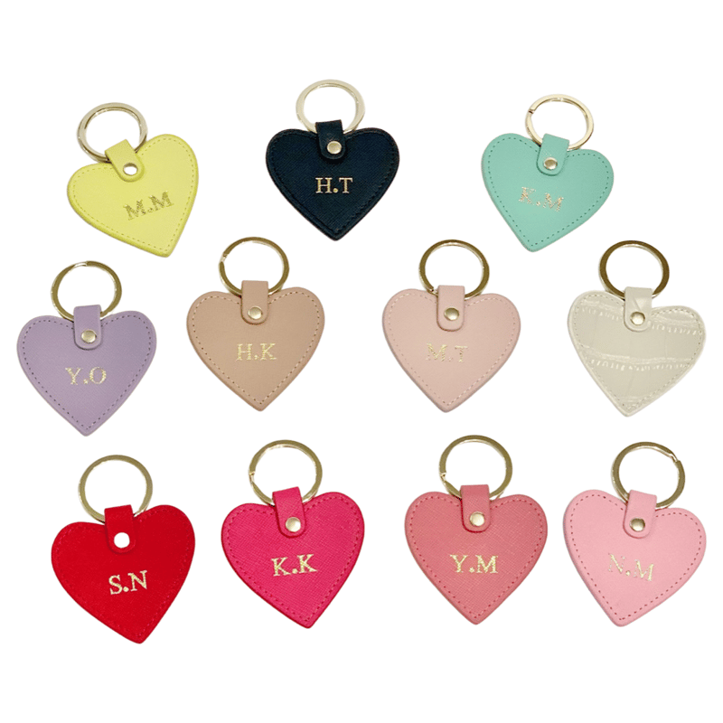 Custom Order】Leather Heart Keyring/24color | e