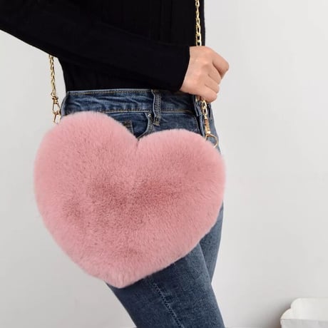 Heart Ecofur Pochette  Bag/6color