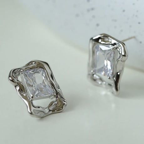 Metal Square Crystal Pierce/2color