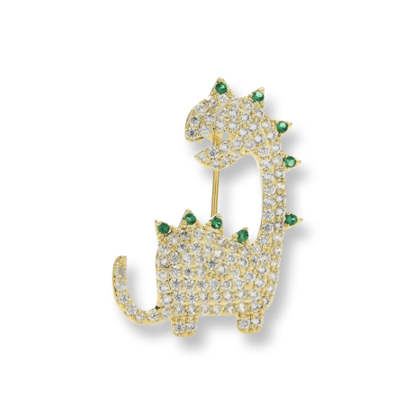 Dinosaur Pave Brooch