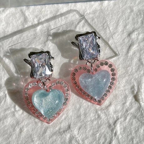 Translucent Candy Heart  Pierce/4color