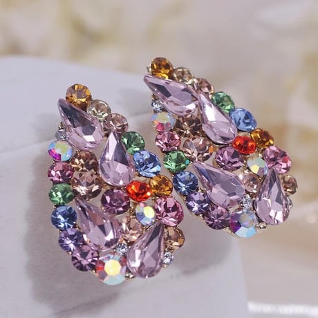 Teardrop Candy Crystal Pierce/2color
