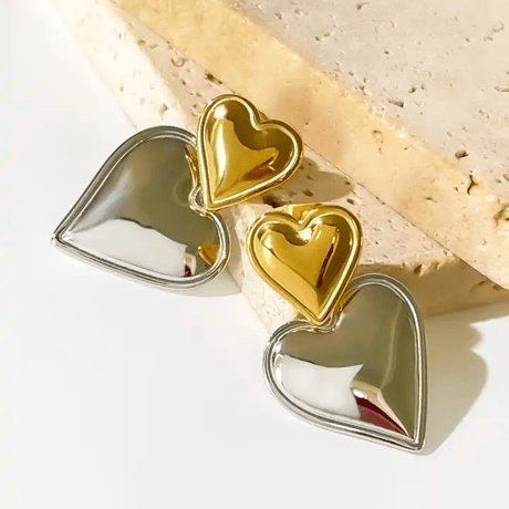 Double Heart Metal Pierce