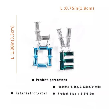 Asymmetry Crystal Love Pierce/2color
